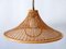 Large Mid-Century Modern Wicker Pendant Lamp or Hanging Light, Germany, Image 12