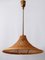 Large Mid-Century Modern Wicker Pendant Lamp or Hanging Light, Germany, Image 8