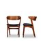 Model 7 Chair in Teak & Black Leatherette by Helge Sibast, 1960s, Set of 2 1