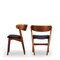 Modell 7 Stuhl aus Teak & schwarzem Kunstleder von Helge Sibast, 1960er, 2er Set 3