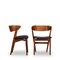 Model 7 Chair in Teak & Black Leatherette by Helge Sibast, 1960s, Set of 2 5