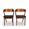 Model 7 Chair in Teak & Black Leatherette by Helge Sibast, 1960s, Set of 2, Image 2