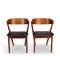 Modell 7 Stuhl aus Teak & schwarzem Kunstleder von Helge Sibast, 1960er, 2er Set 2