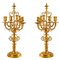 Candelabras in Chased and Gilted Bronze, Set of 2 1