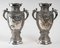 Asian Silvered Metal Vases, Set of 2 3