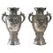 Asian Silvered Metal Vases, Set of 2 2