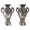 Asian Silvered Metal Vases, Set of 2, Image 2