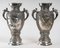 Asian Silvered Metal Vases, Set of 2 9