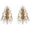 Wall Lights in Gilt Bronze and Crystal, Set of 2 1