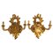 Appliques Murales Antiques en Bois Doré, Set de 2 1