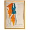 Brian Stone House, Fashion Drawing, Gouache, 1977, Framed, Image 2