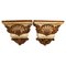 Antique Painted and Gilded Wood Brackets, Set of 2 1