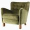 Danish Velour Club Chair from Fritz Hansen, 1940s, Image 1