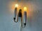 Mid-Century Italian Double Long Opal Glass & Green Metal Single Sconce, 1960s, Image 10