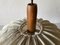 Lámpara colgante de contrapeso de tela y teca, años 70, Imagen 9