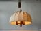 Fabric and Teak Counterweight Pendant Lamp, 1970s 5