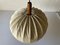 Fabric and Teak Counterweight Pendant Lamp, 1970s 8