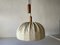 Fabric and Teak Counterweight Pendant Lamp, 1970s 3