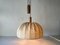 Fabric and Teak Counterweight Pendant Lamp, 1970s 4