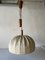 Fabric and Teak Counterweight Pendant Lamp, 1970s 1