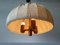 Fabric and Teak Counterweight Pendant Lamp, 1970s 6