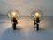 Moderne italienische Mid-Century Rauchglas Wandlampen im Stil von Stilnovo, 1960er, 2er Set 3
