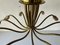 Lámpara de araña Sputnik alemana Mid-Century de latón con 12 brazos, años 50, Imagen 8