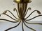 Mid-Century German Full Brass 12-Armed Sputnik Chandelier, 1950s 8