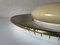 Mid-Century German Art Deco Brass Disc and Glass Flush Mount Light or Sconce by Hillebrand, 1950s, Image 8