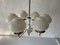 German Modern 6 Opal Glass and White Body Chandelier by Kaiser Leuchten, 1960s 5