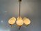 German Modern 6 Opal Glass and White Body Chandelier by Kaiser Leuchten, 1960s 4