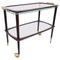 Mid-Century Italian Mahogany Bar Cart With Glass Serving Tray by Cesare Lacca for Fratelli Reguitti, 1950s 1