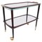 Mid-Century Italian Mahogany Bar Cart With Glass Serving Tray by Cesare Lacca for Fratelli Reguitti, 1950s, Image 1