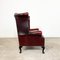 Vintage English Red Buttoned Wingback Armchair 2
