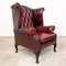Vintage English Red Buttoned Wingback Armchair 6
