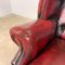 Vintage English Red Buttoned Wingback Armchair 9