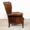 Vintage Dutch Sheep Leather Wingback Armchair, Image 2