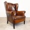 Vintage Dutch Sheep Leather Wingback Armchair, Image 1