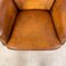 Vintage Dutch Sheep Leather Wingback Armchair, Image 8