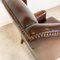 Vintage English Sheep Leather Wingback Armchair, Image 3