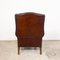Vintage English Sheep Leather Wingback Armchair 4