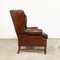 Vintage English Sheep Leather Wingback Armchair 2