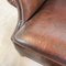 Vintage English Sheep Leather Wingback Armchair 11