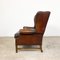 Vintage English Sheep Leather Wingback Armchair 5