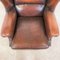 Vintage English Sheep Leather Wingback Armchair 8