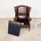 Vintage English Sheep Leather Wingback Armchair 12
