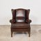 Vintage English Sheep Leather Wingback Armchair 6
