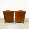 Dutch Sheep Leather Wingback Armchairs, Set of 2, Image 8