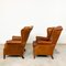 Dutch Sheep Leather Wingback Armchairs, Set of 2 10