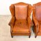 Dutch Sheep Leather Wingback Armchairs, Set of 2 12